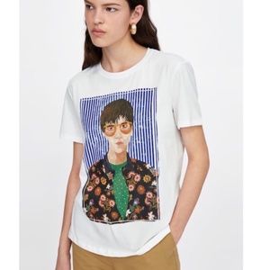 Printed ZARA Woman T SHIRT